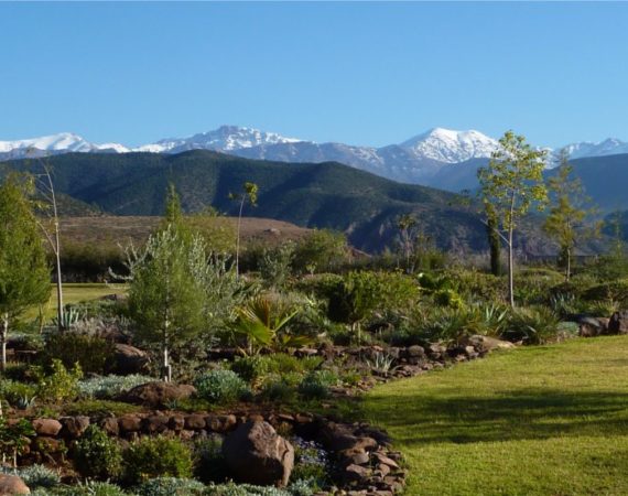Stunning views of snow capped mountains at Kasbah Angour