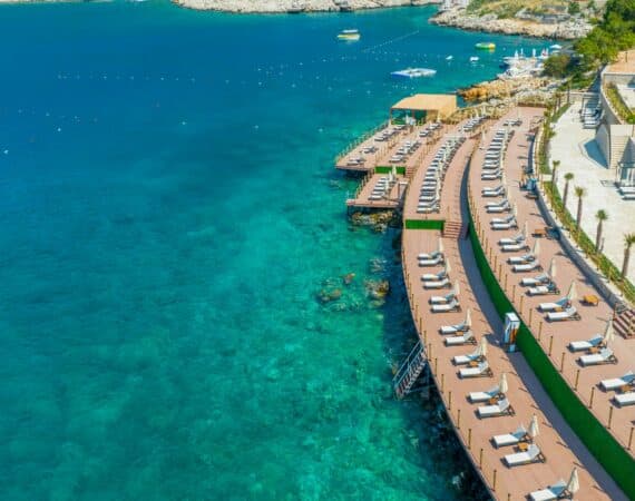 Beach club and sea views