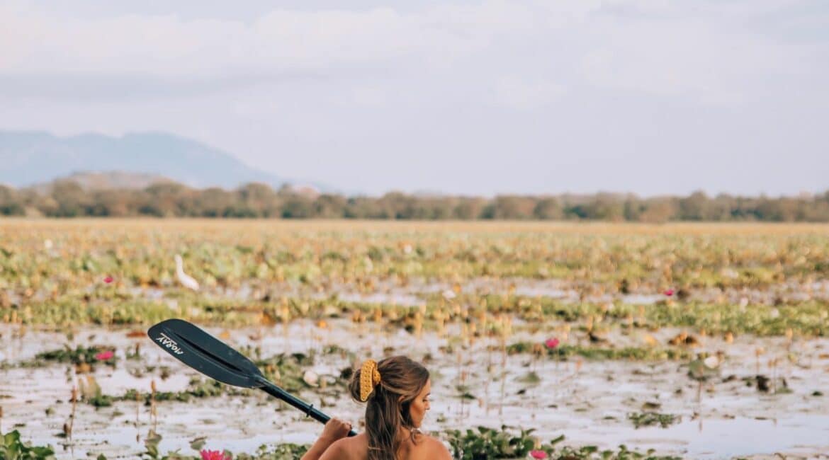 On-site kayaking experience at Uga Ulagalla, Sri Lanka – peaceful outdoor activity in the heart of the Cultural Triangle.