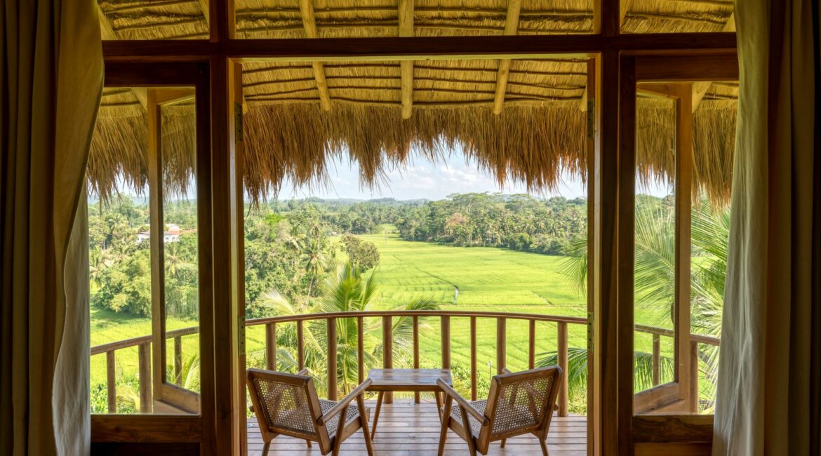 Tekanda Lodge paddy field view from Cabana Kumbura