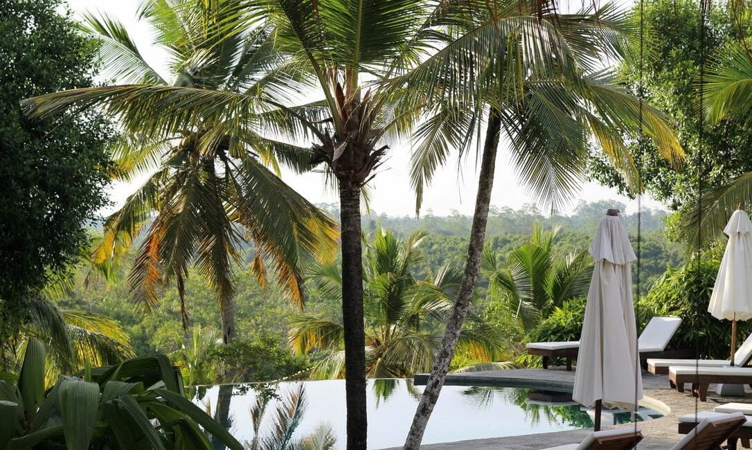 Tekanda Lodge late afternoon by the simming pool