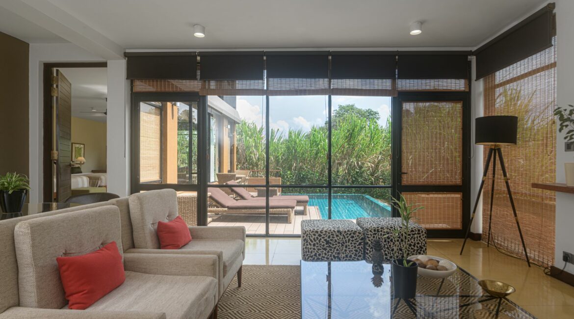 Water Garden Duplex Twin Villas with Plunge Pool sitting room and pool view