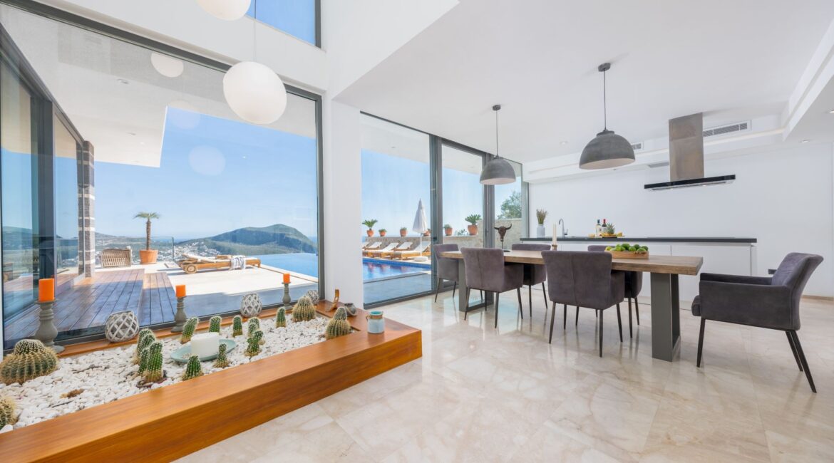 Villa Aslan Kalkan open plan living space