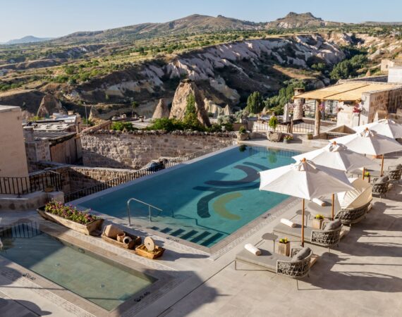 Argos in Cappadocia stunning swimming pool with views over Pigeon Valley