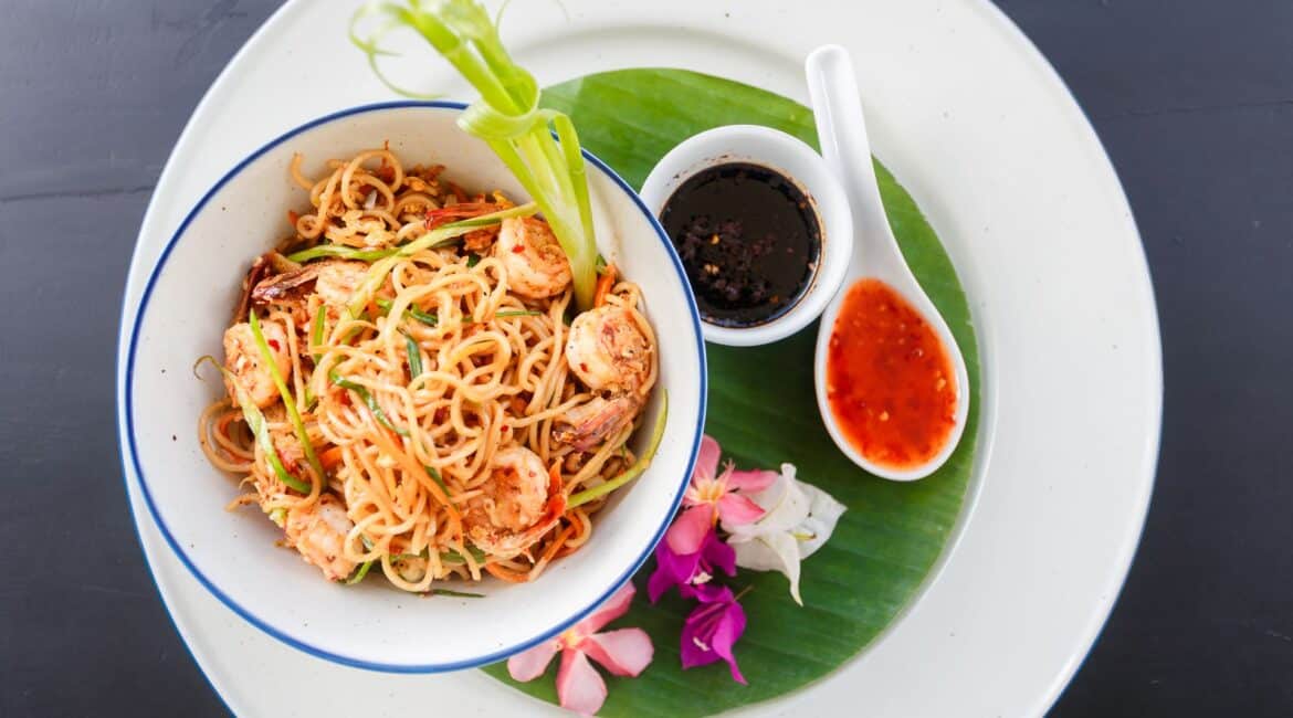 KK Beach seafood noodle dish