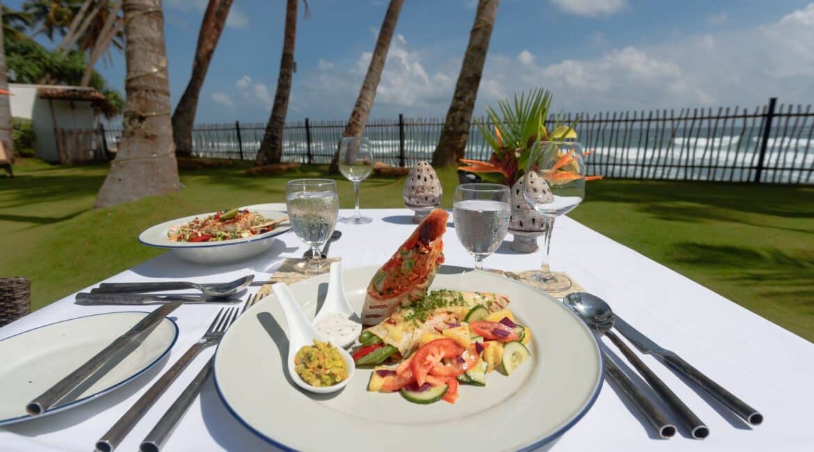 KK Beach lunch served while being serenaded by the sounds of the sea