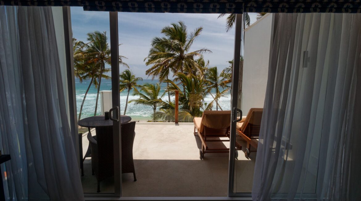 KK Beach extended balcony with day beds