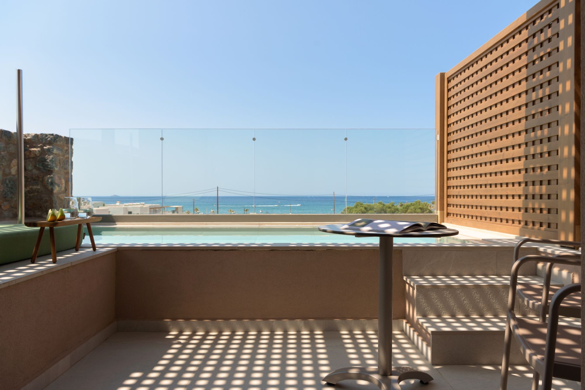 Paralos Venus Suites Crete Junior Suite Private Pool Sea View stunning views out to sea
