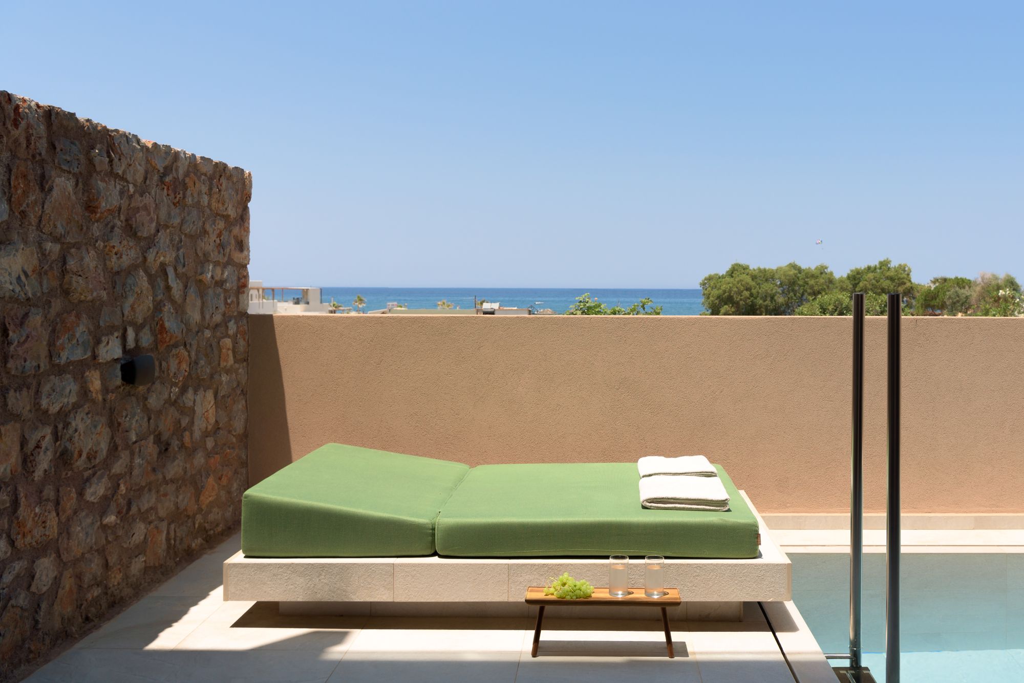 Paralos Venus Suites Crete One-Bedroom Suite Private Pool Sea View encased by walls for privacy