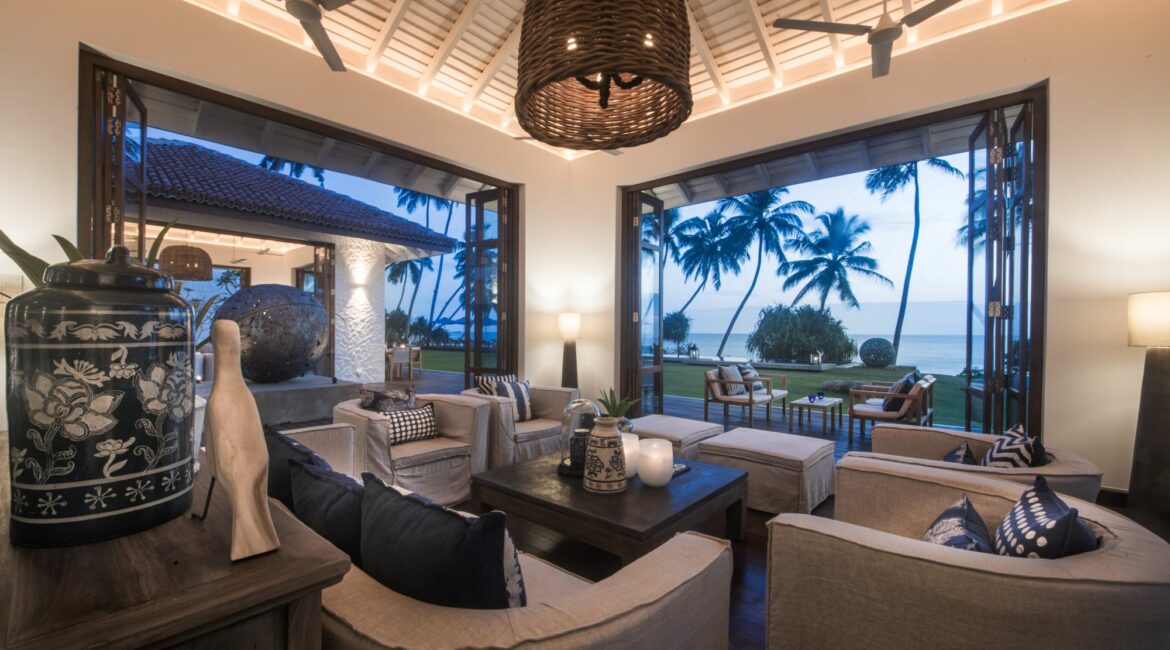 Kumu Beach Balapitiya Sri Lanka gorgeous lounge with Indian Ocean Views