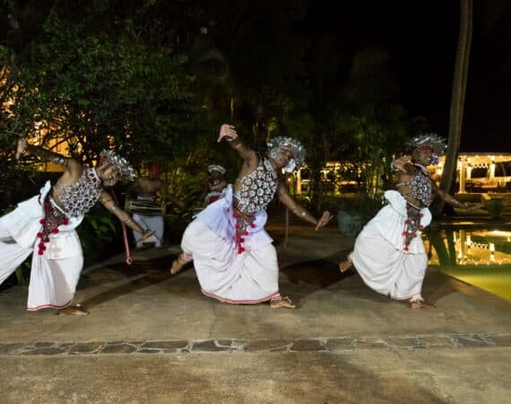Traditional Kandy dancers performing at Why House boutique hotel Sri Lanka