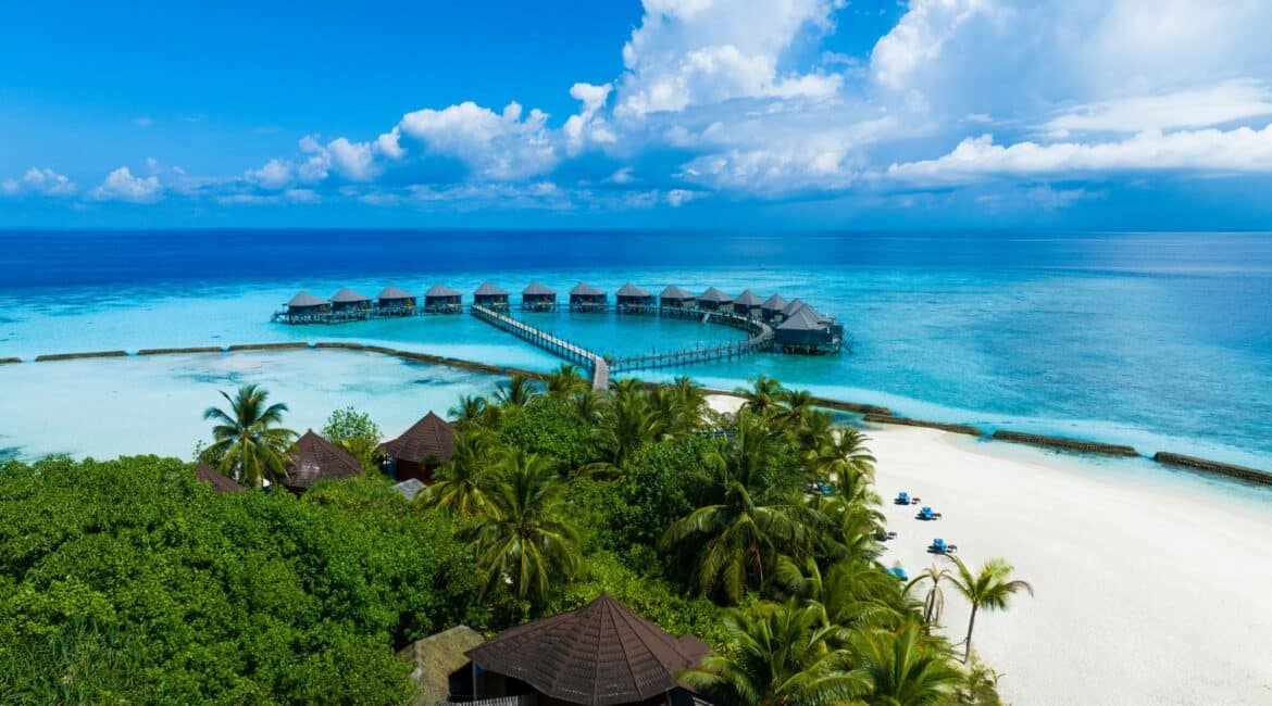 Komandoo Island Resort & Spa gorgeous views out to sea from the powder white shores
