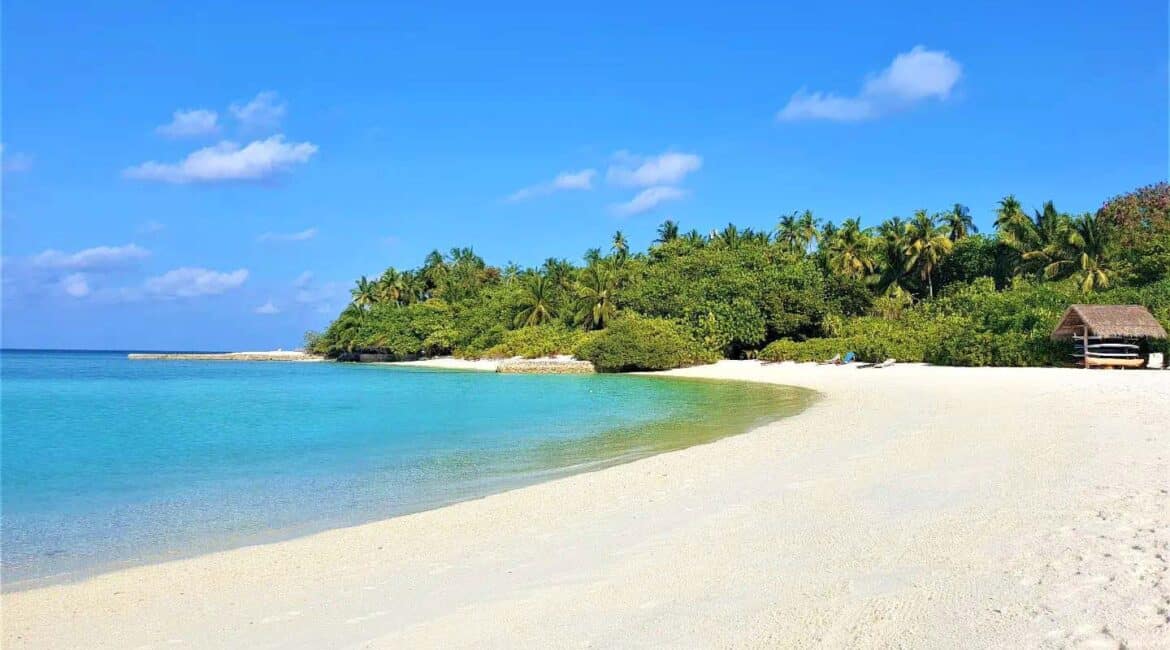 Makunudu Island Maldives serene start to the day white sandy beaches and crystal clear sea