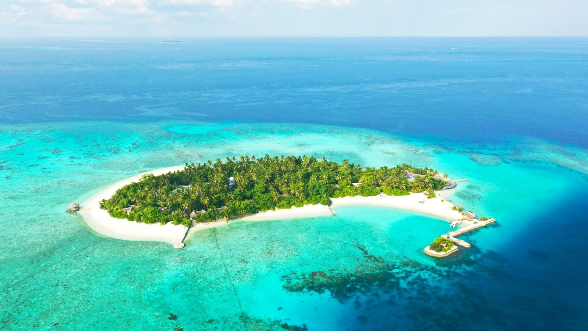 Makunudu Island Maldives aerial footage of this immaculate island