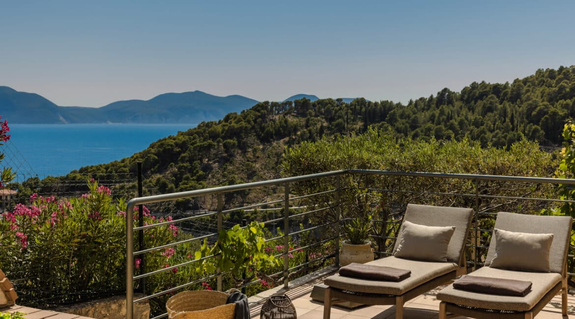 Villa Agapi private terrace designed for alfresco living Braunis Horio Kefalonia