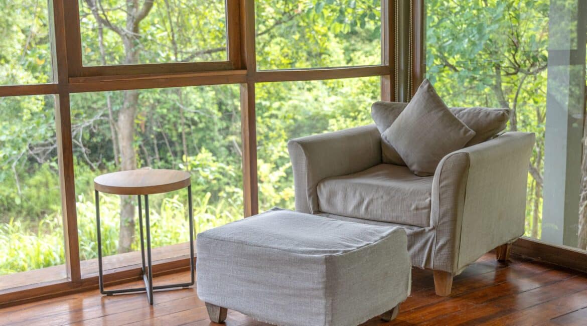 Wild Grass Nature Resort Sri Lanka Villa Kingfisher Bedroom 1 couch Premium Family Villa with a Private Pool