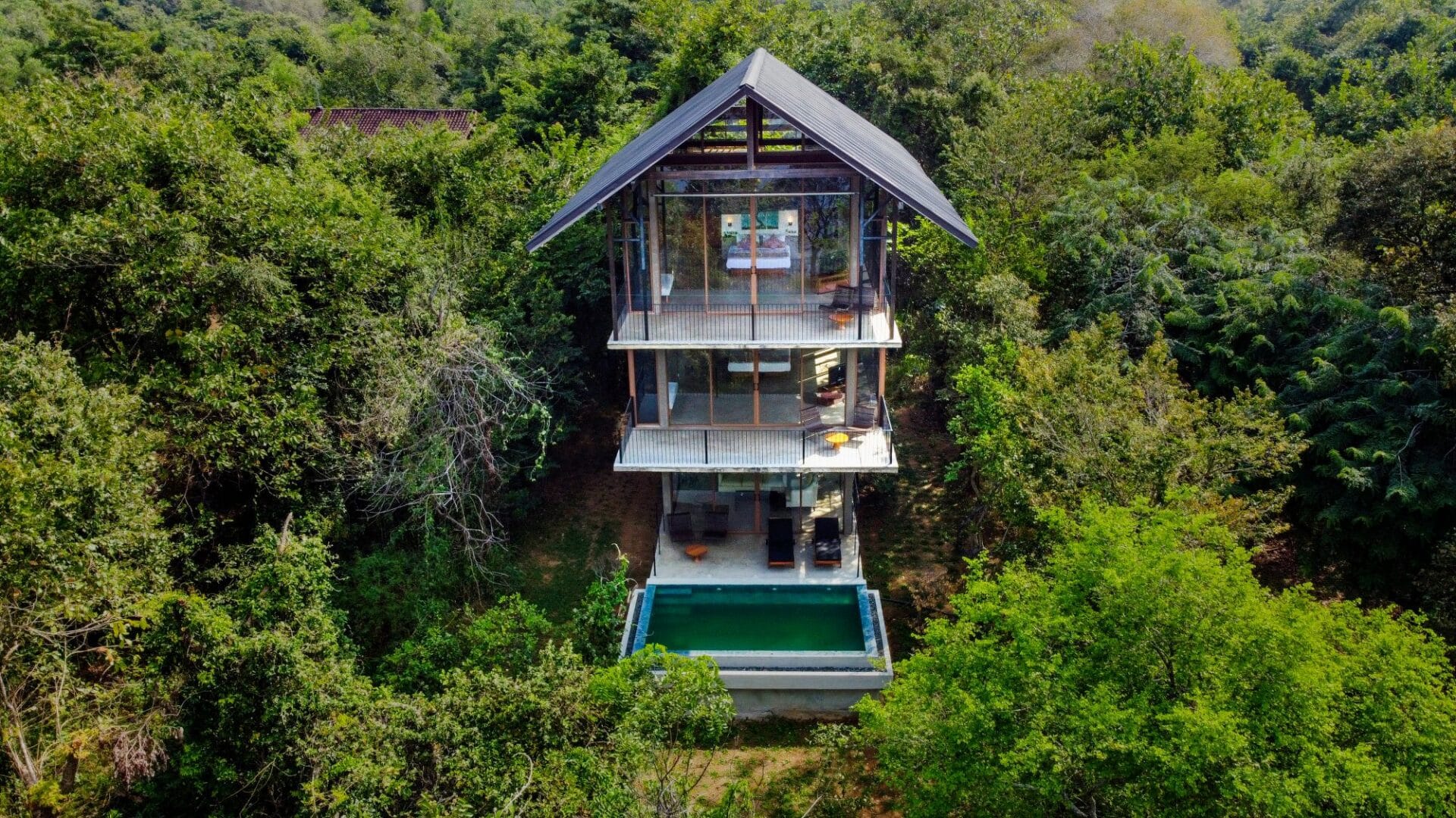 Wild Grass Nature Resort Sri Lanka Villa Eagles Nest - Aerial View 2 - Premium Family Villa with a Private Pool