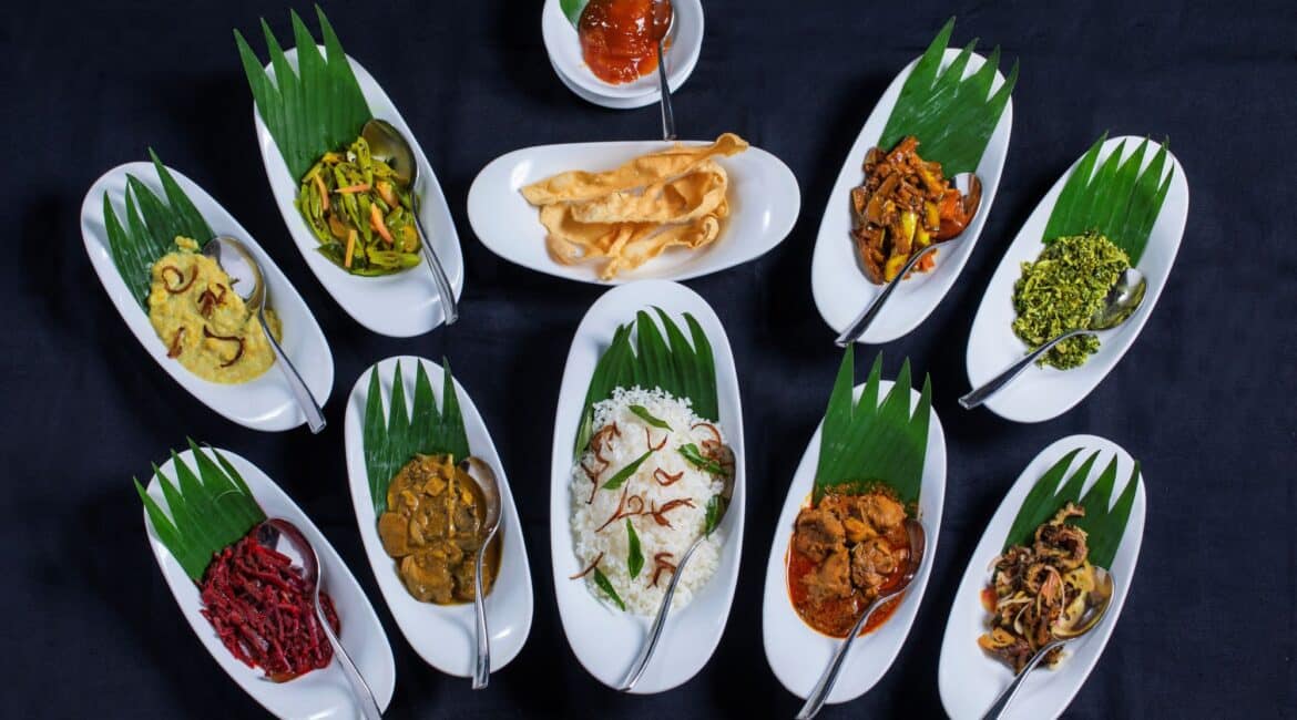 Wild Grass Nature Resort Sri Lankan rice and curry at Wild Grass