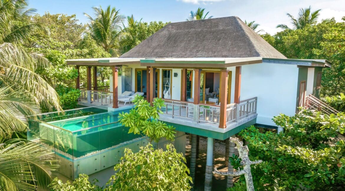 Amilla Resort Treetop Pool Villa set high in the jungle stunning architecture Maldives