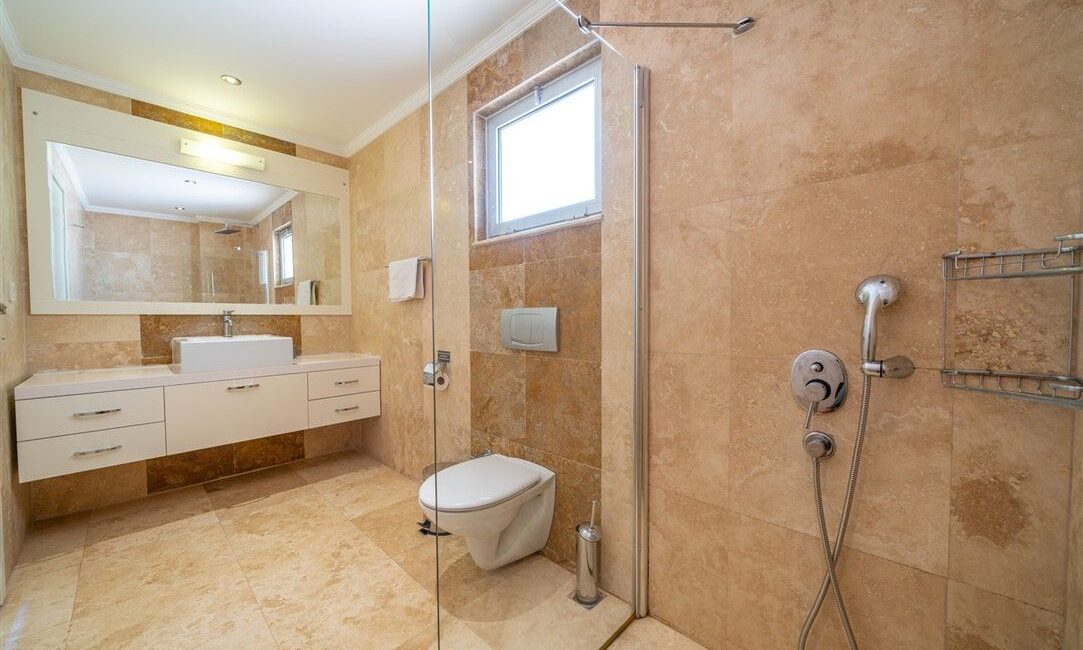 Villa Kayra in Kalkan modern bathrooms in the en suite bedrooms