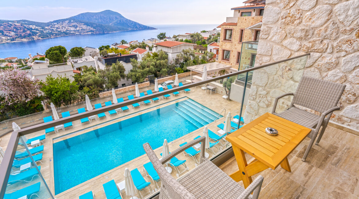 New Building ( Fourth Building) Sea View Suite 903 furnished balcony with pool and sea views