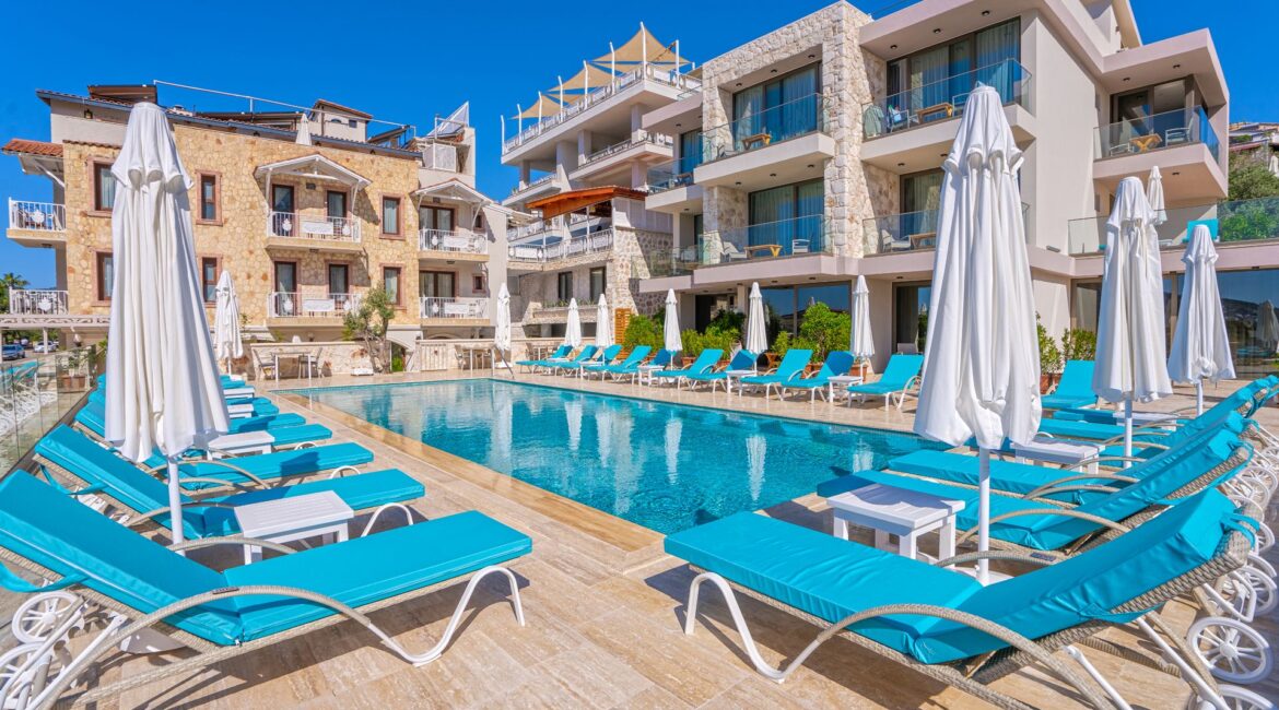 Oasis Hotel Kalkan swimming pool fourth building and original building