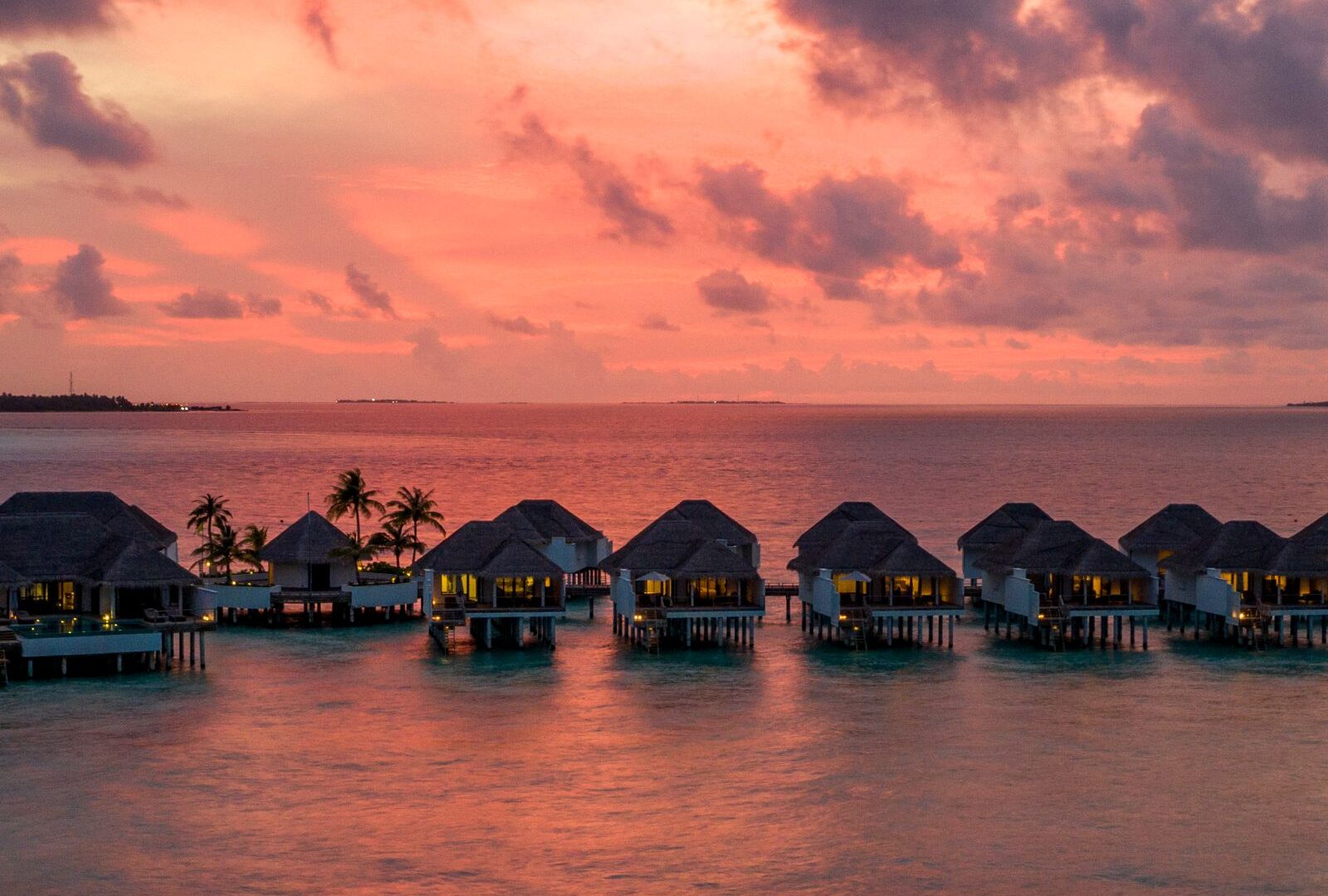 Finolhu Maldives Luxury Resort Hot Blood Sunset Views