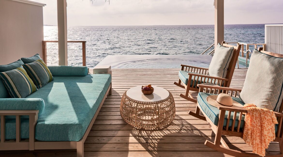 Ocean Pool Villa Sundeck and pool Finolhu Maldives Luxury Resort