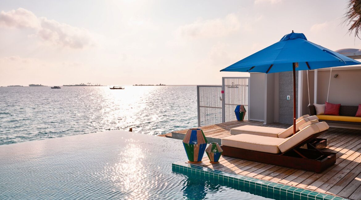 Two-Bedroom Water Villa with Pool Pool Area 2 Finolhu Maldives Luxury Resort