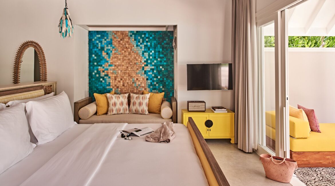 Two-Bedroom Beach Pool Villa - Bedroom Finolhu Maldives Luxury Resort