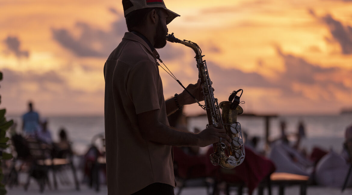 Dhigali Maldives Saxiphone Orange Sky