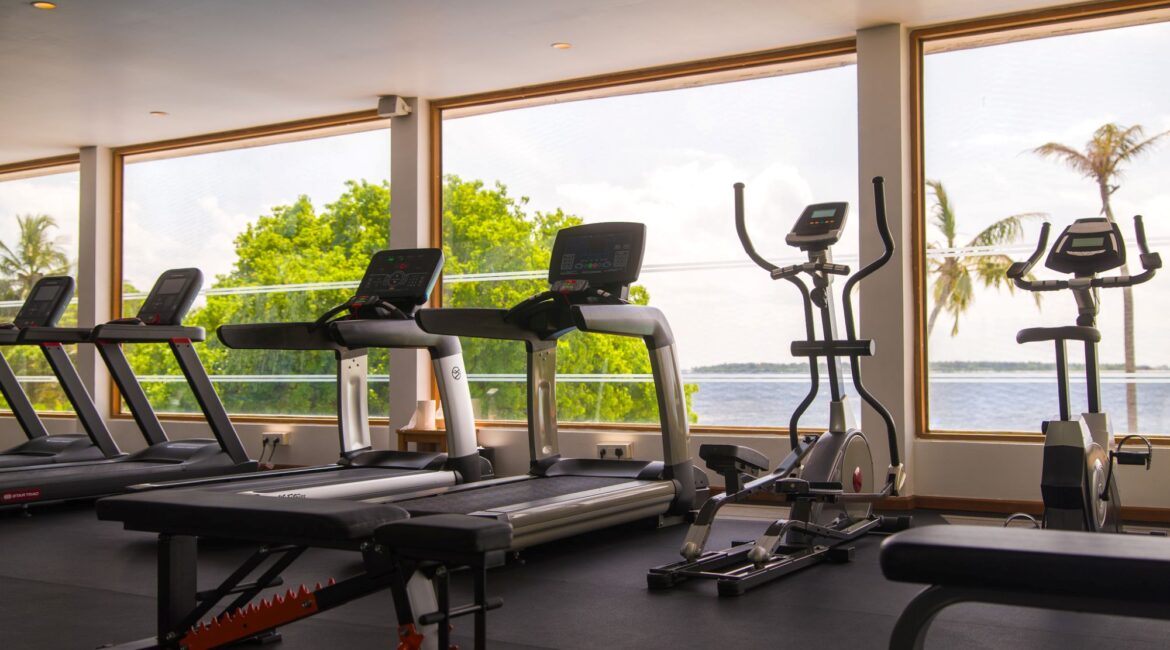 Gym at Reethi Faru Resort in the Maldives