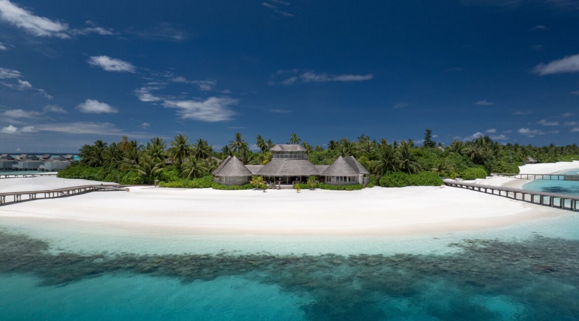 Sustainable Maldivian Architecture Framed by Lush Island Vegetation