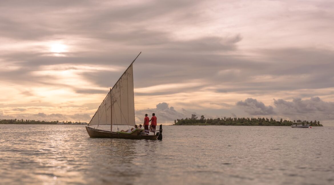 Six Senses Laamu Sunset Sailing with dhoni Maldives