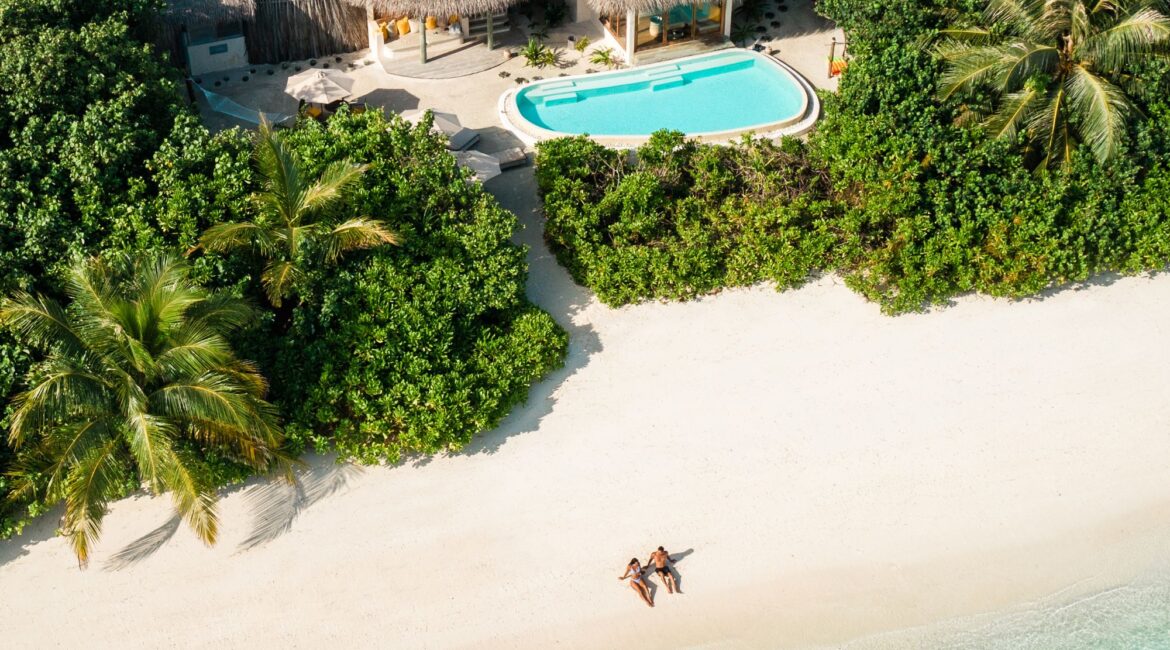 Two Bedroom Lagoon Beach Villa With Pool Six Senses Laamu Maldives