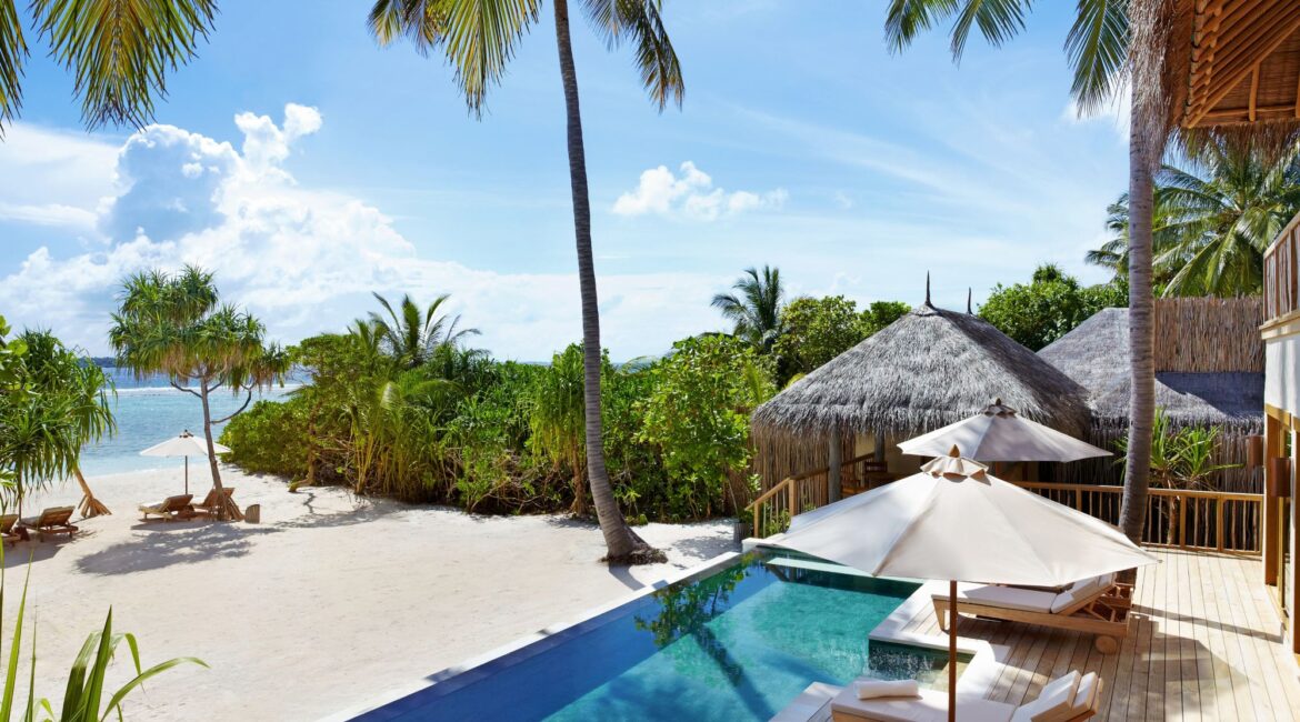 Two Bedroom Ocean Beach Villa With Pool Six Senses Laamu Maldives