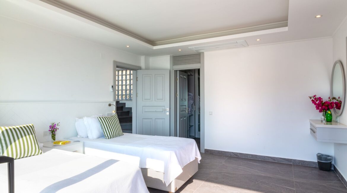 Bright and airy twin bedroom Olive House in Kalkan Turkey