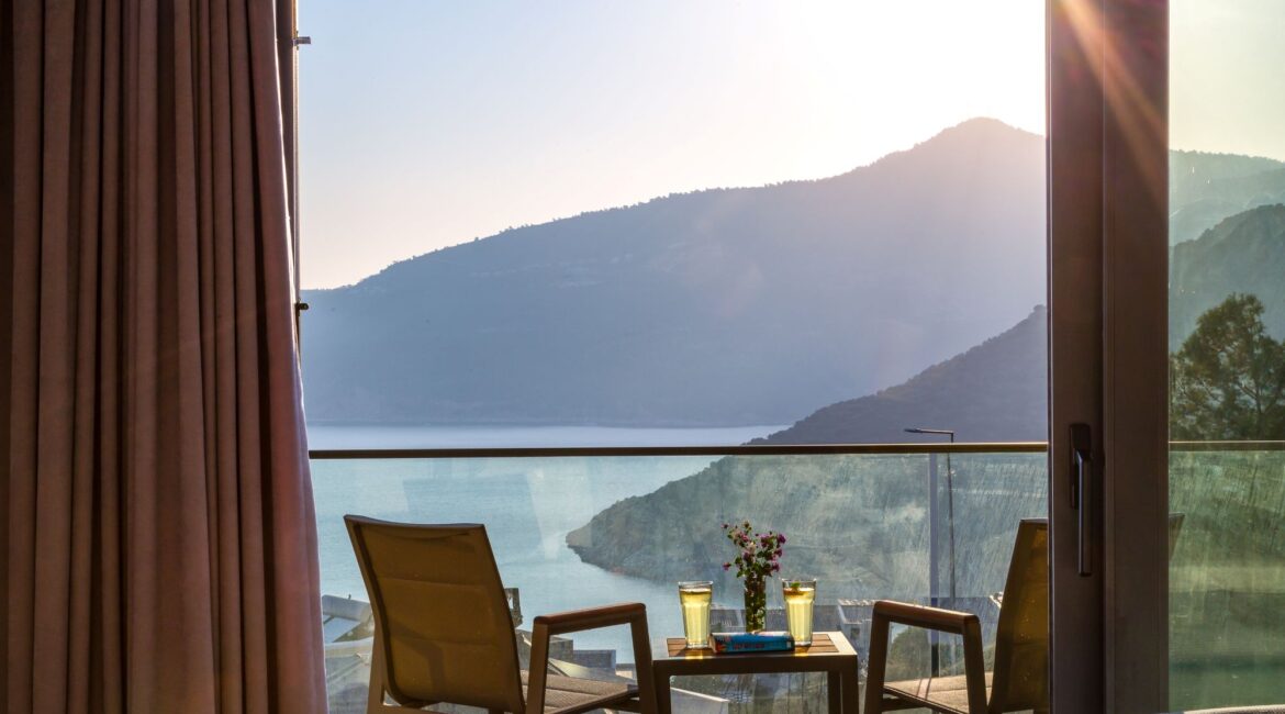 Furnished balconies at the Olive House in Kalkan Turkey