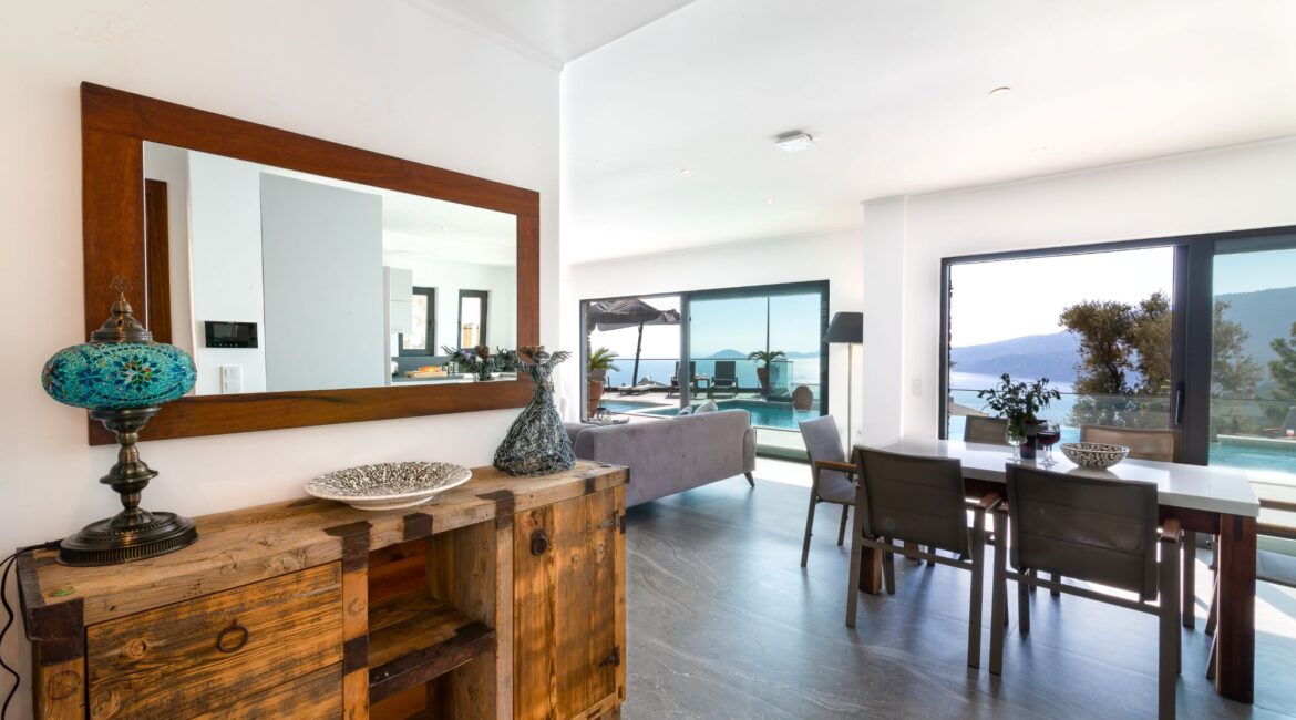 Olive House interiors large open plan living space in Kalamar Bay Turkey