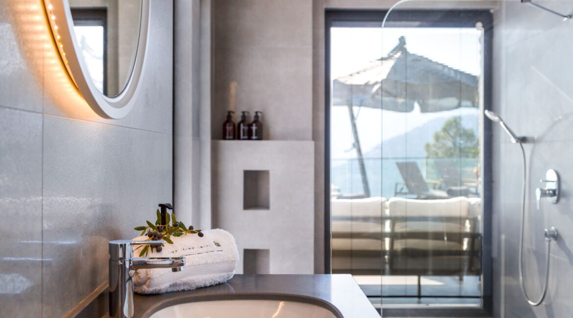 Olve House ensuite with garden views in Kalkan Turkey