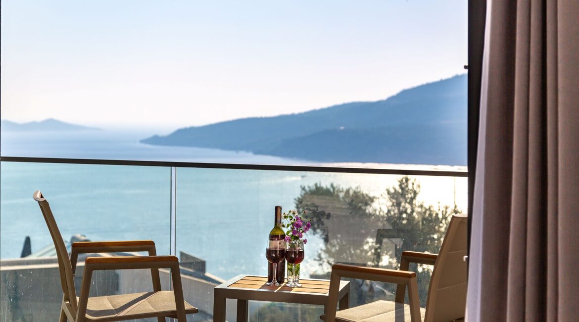 Stunning sea views from a balcony at Olive House Kalkan Turkey
