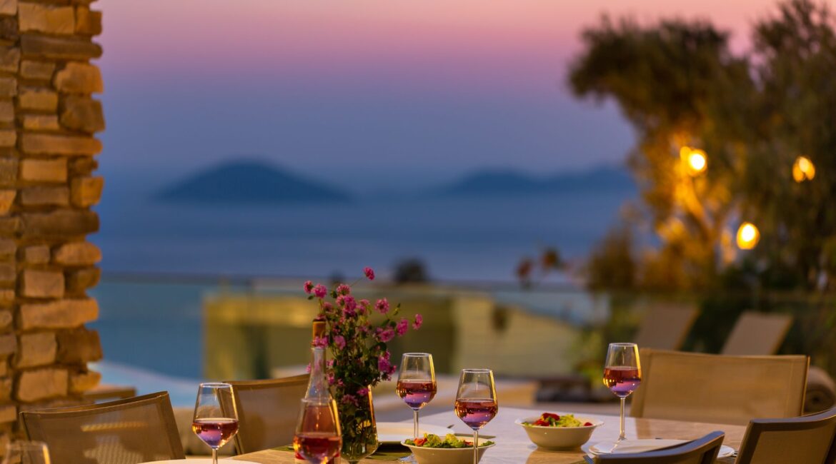 Sunsets from the terrace at the Olive House Kalkan Turkey