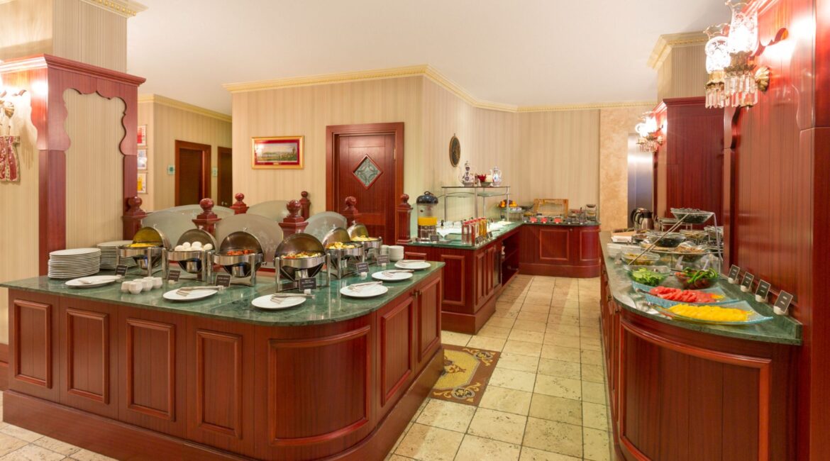 Breakfast buffet at Sirkeci Mansion boutique hotel in Sultanahmet, Istanbul Old Town