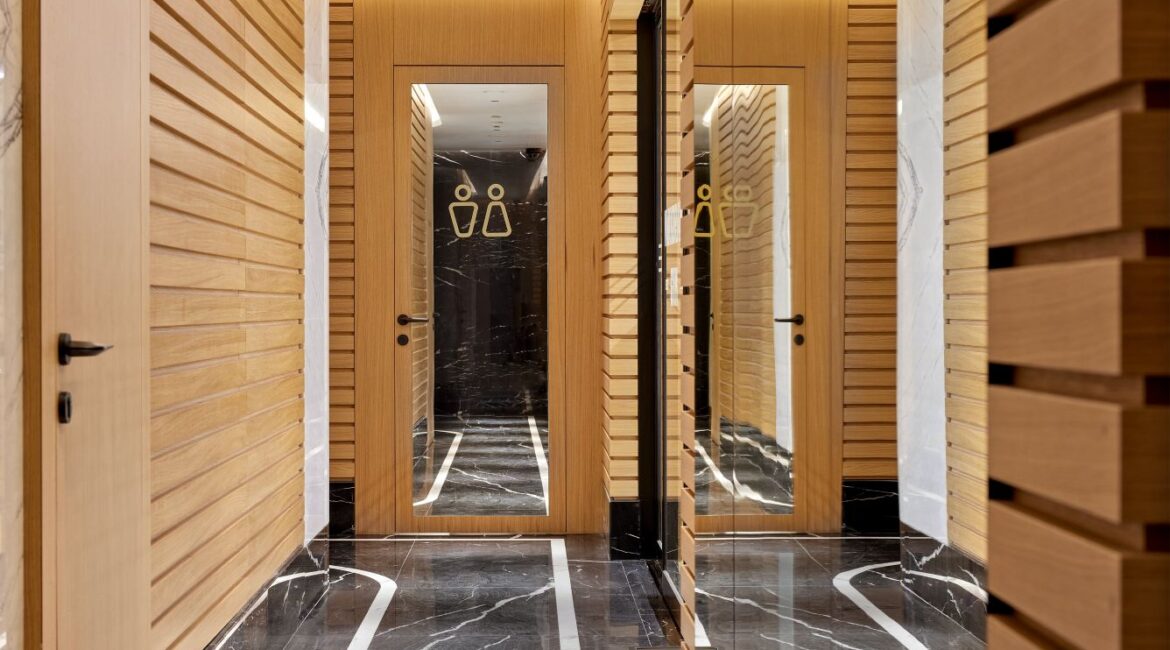 Marble spa corridor at Sanitas Spa, Vakko Hotel & Residence Nisantasi Istanbul.