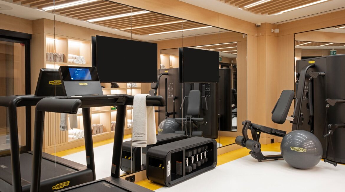 Modern gym with techno equipment at Vakko Hotel and Residence in Nisantasi Istanbul