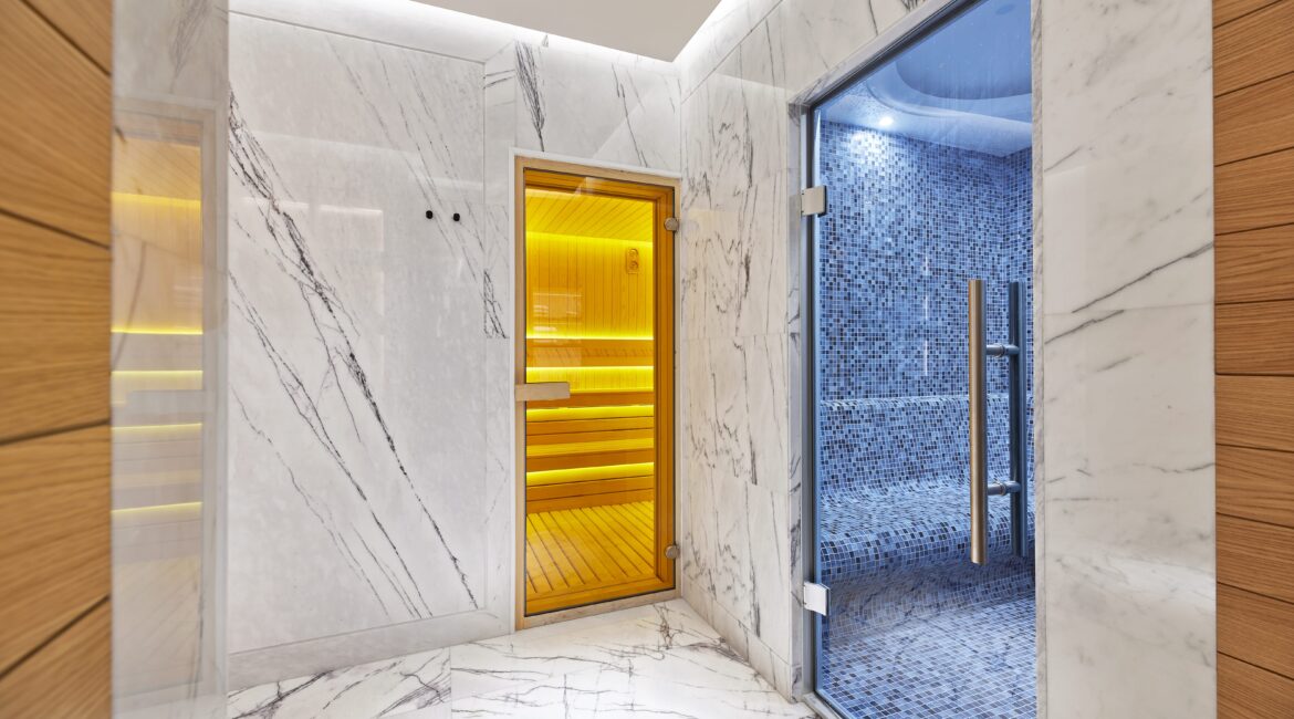Steam room at Sanitas Spa, Vakko Hotel & Residence Nisantasi Istanbul.