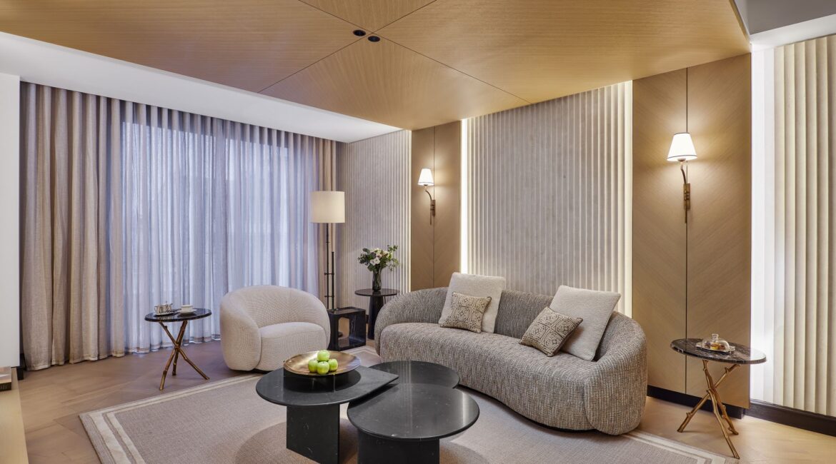 Premiere City Suite living area at Vakko Hotel & Residence Nisantasi Istanbul with contemporary lounge seating.