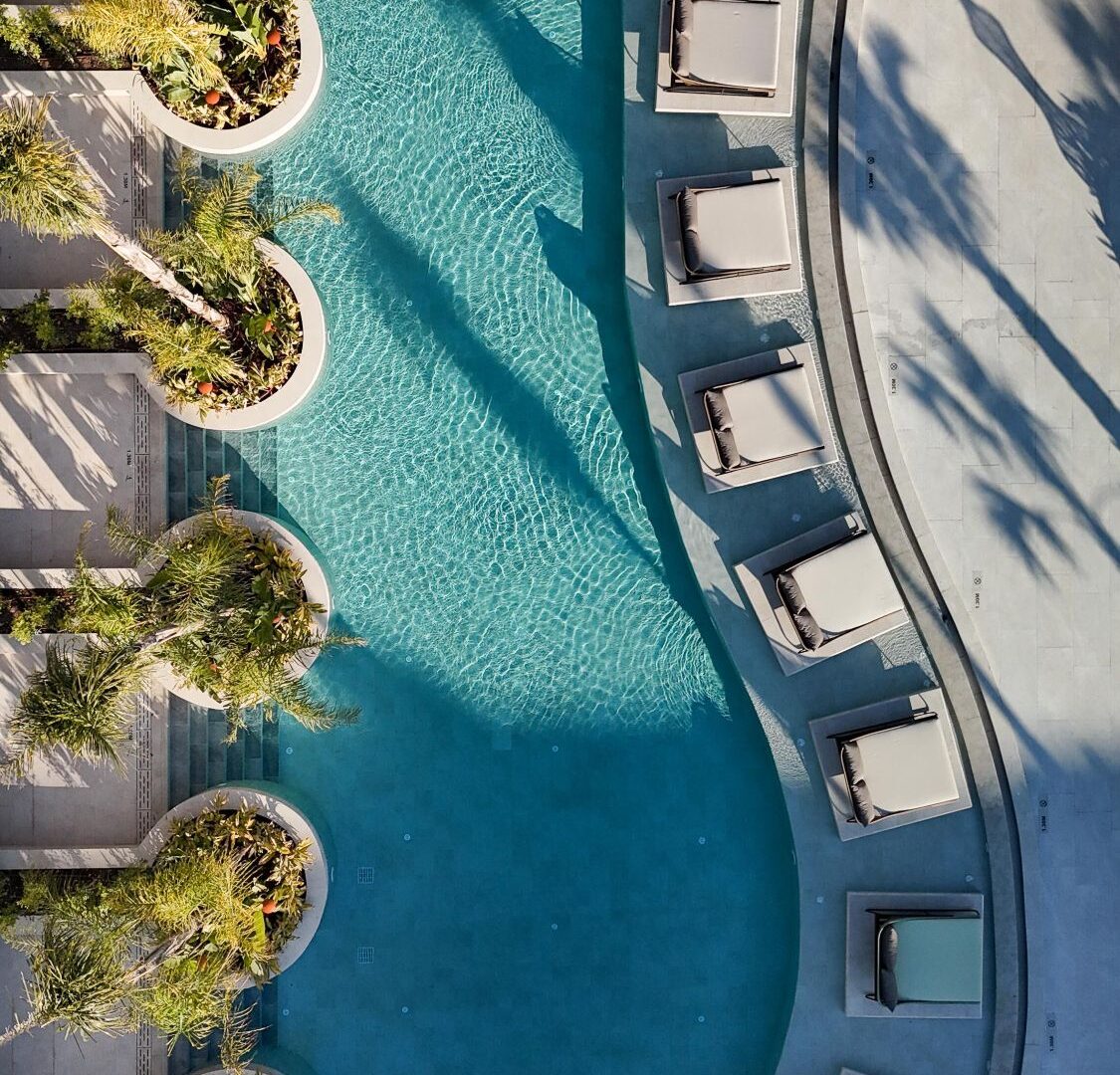 XO Cape Arnna drone footage of the swim up rooms