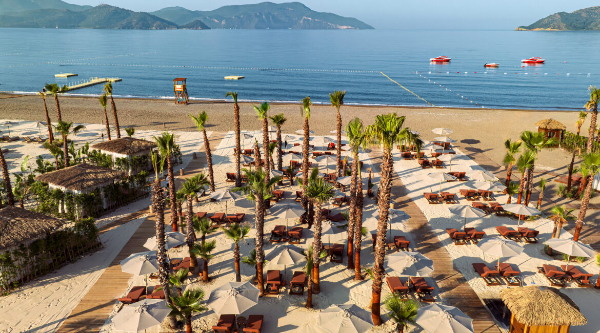 Beach with sun loungers and sea views XO Cape Arnna