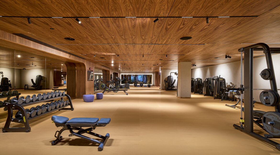 Modern gym and training area at XO Cape Arnna with BXR London fitness concept